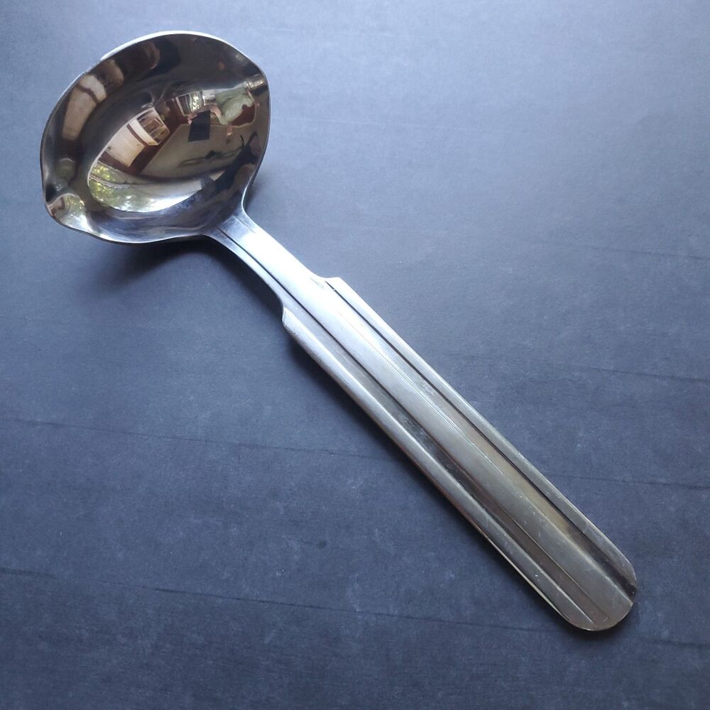 Oxford Hall OXH40 Stainless Flatware Solid 7 5/8" Sauce Gravy Ladle